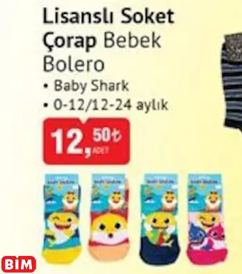 BOLERO LİSANSLI SOKET ÇORAP BEBEK